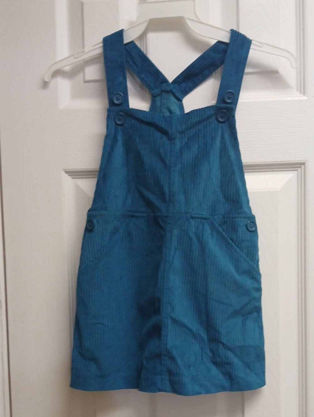 WONDER NATION Girls Overall Bibbed Style Dress Corduory Style Blue Size XS (4-5)